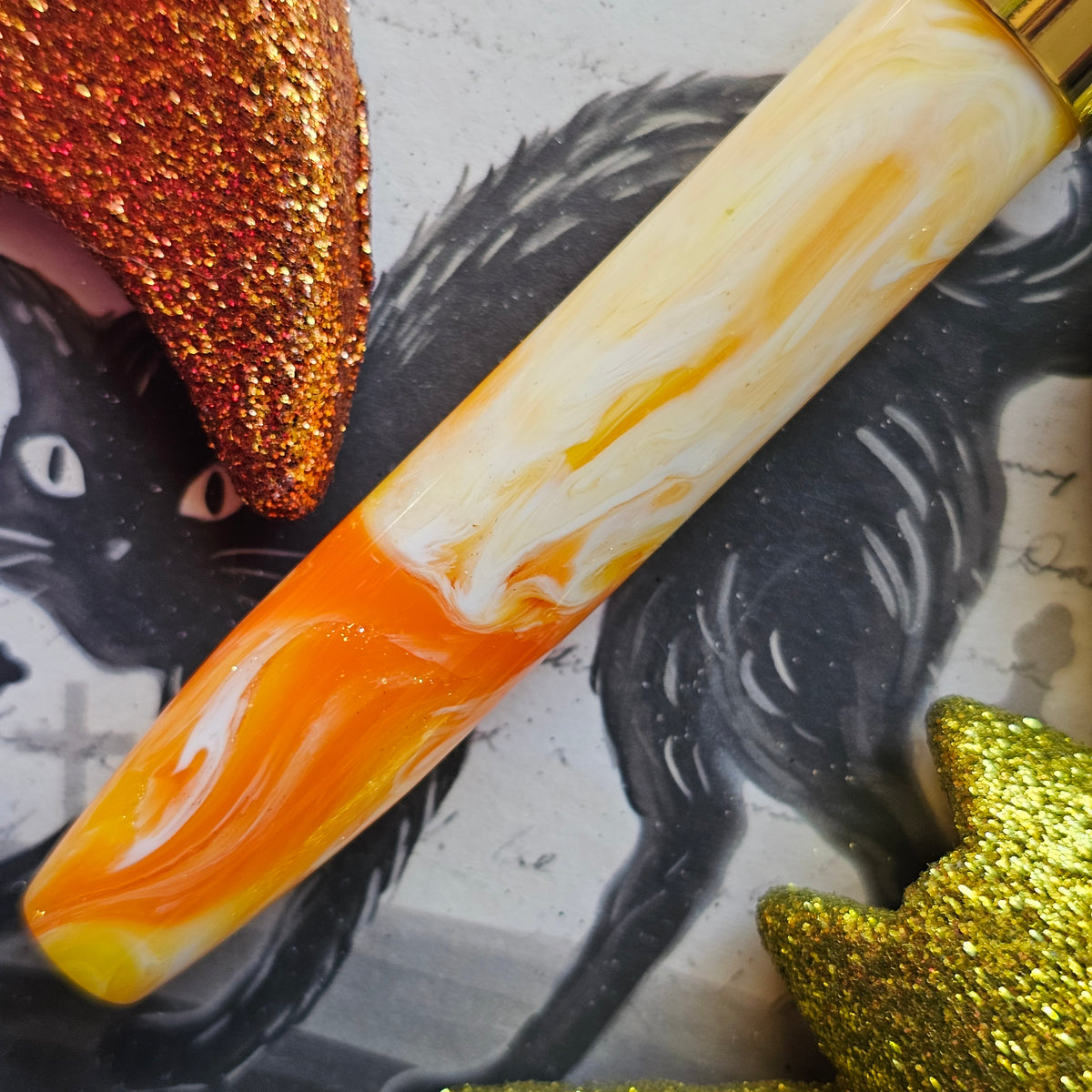 Gilded Candy Corn Floral Finial Fountain