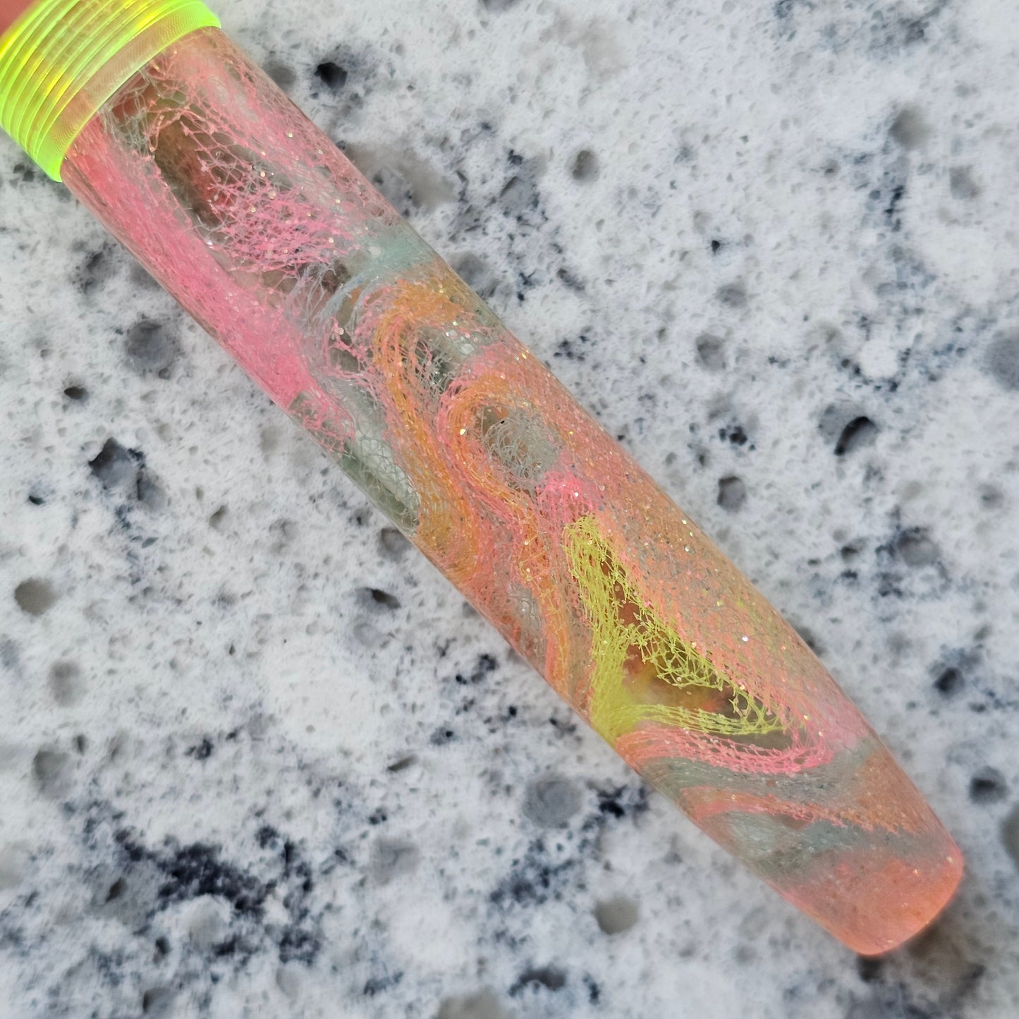 Rainbow Tulle 2 Floral Finial Fountain Pen