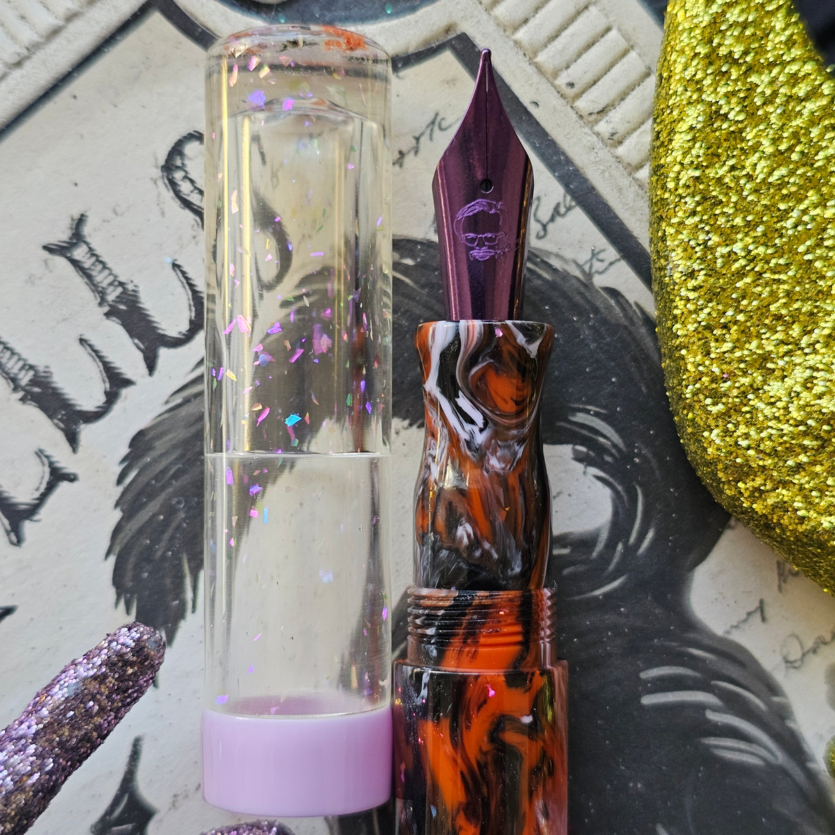 Not So Spooky Halloween Floral Finial (Med Nib)