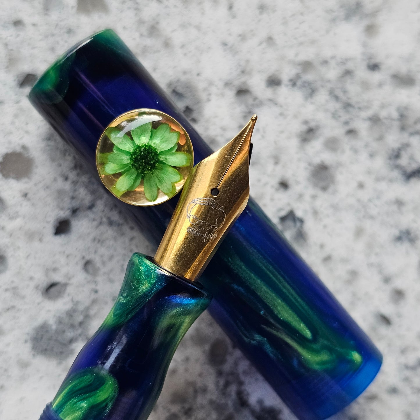 Cenote Floral Roll Stop Fountain Pen