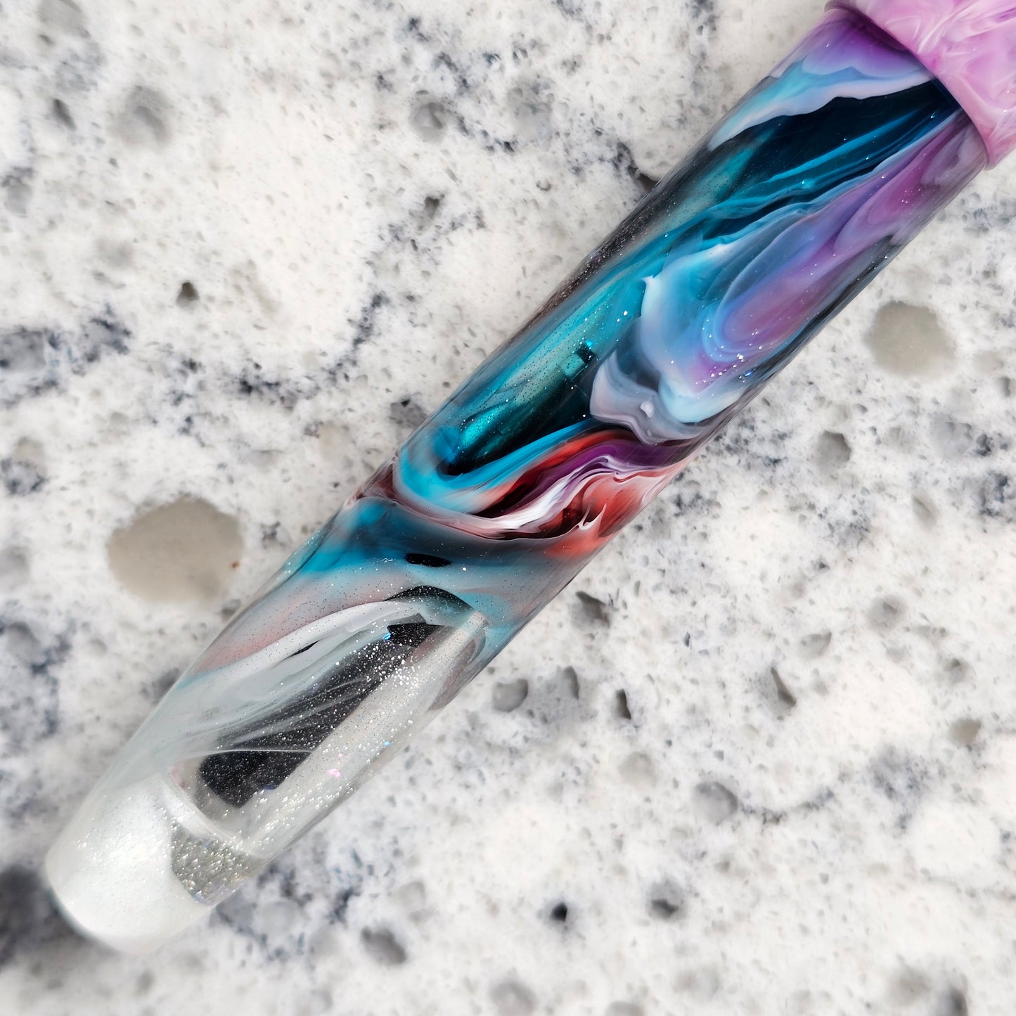 Cool Tone Rift Floral Finial Fountain Pen