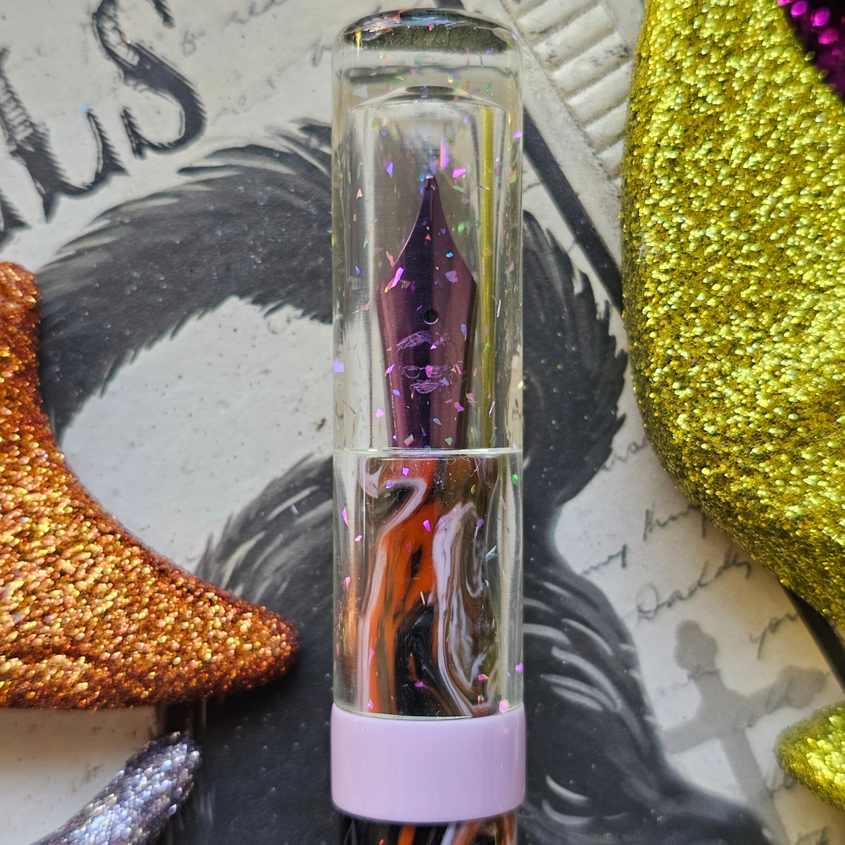 Not So Spooky Halloween Floral Finial (Broad Nib)