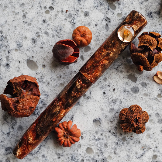 Autumn  Walnut Floral Rollstop Fountain