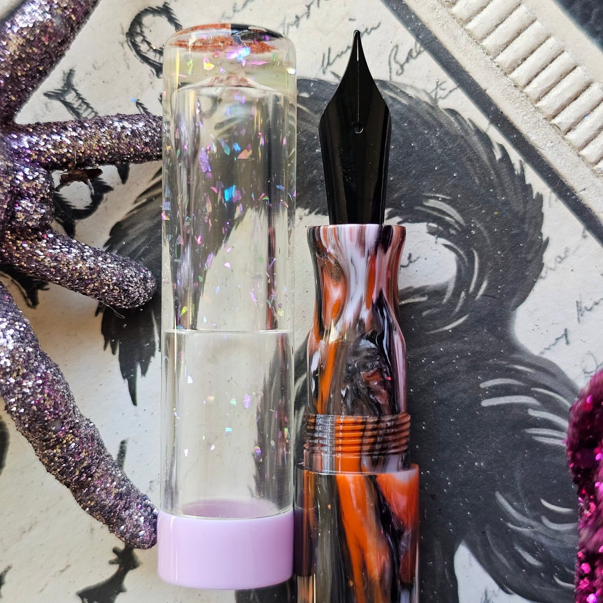 It's Frickin' Bats Floral Finial (Med Nib)