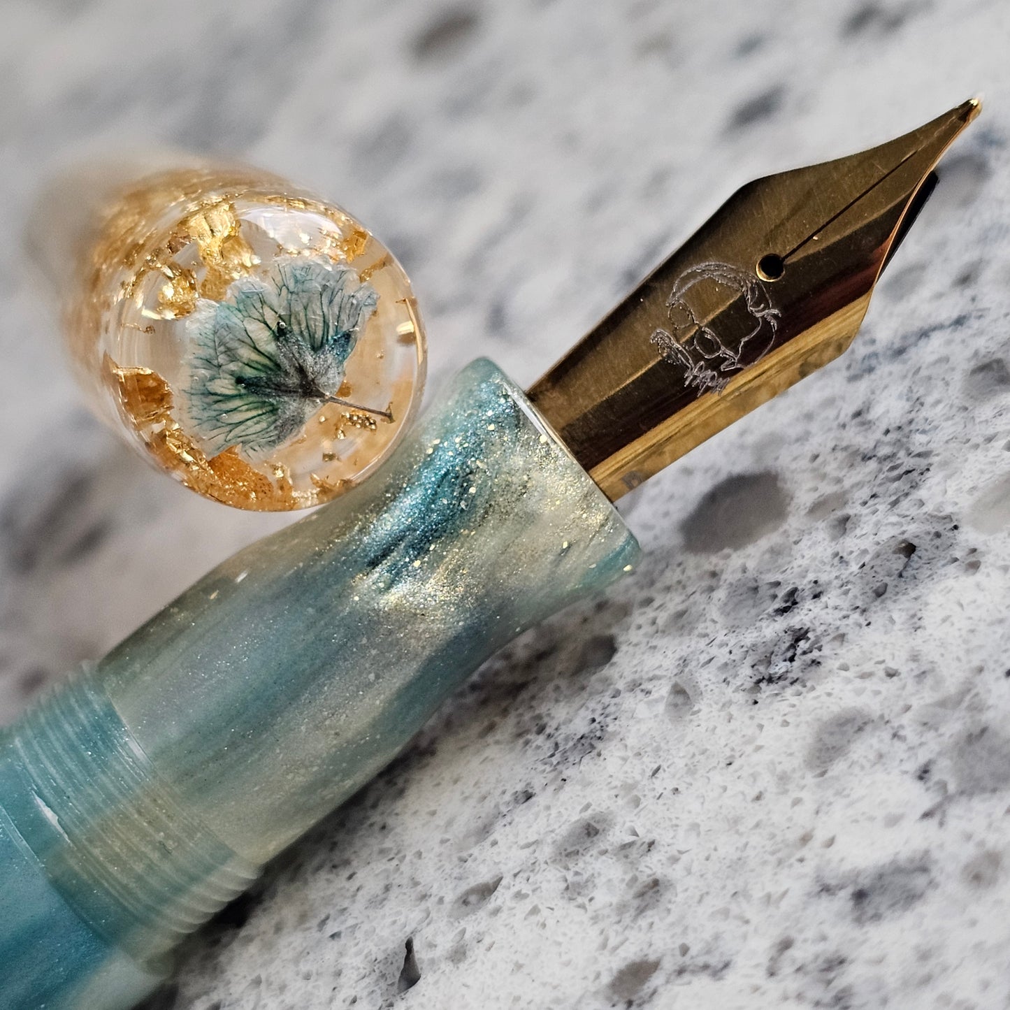 Amazonite Mermaid Floral Finial Fountain
