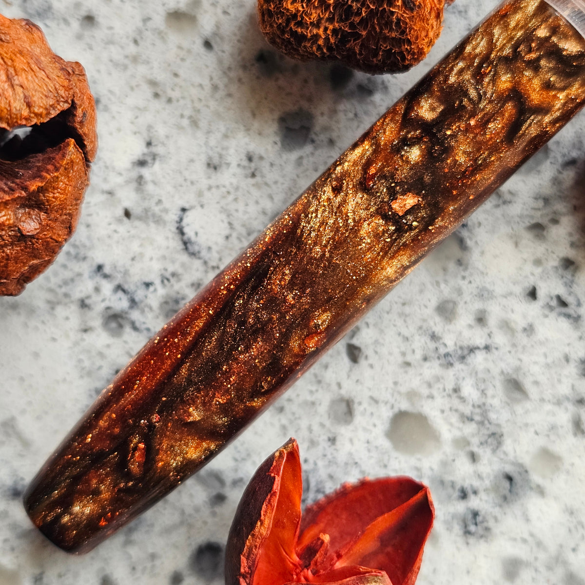 Autumn  Walnut Floral Finial Fountain