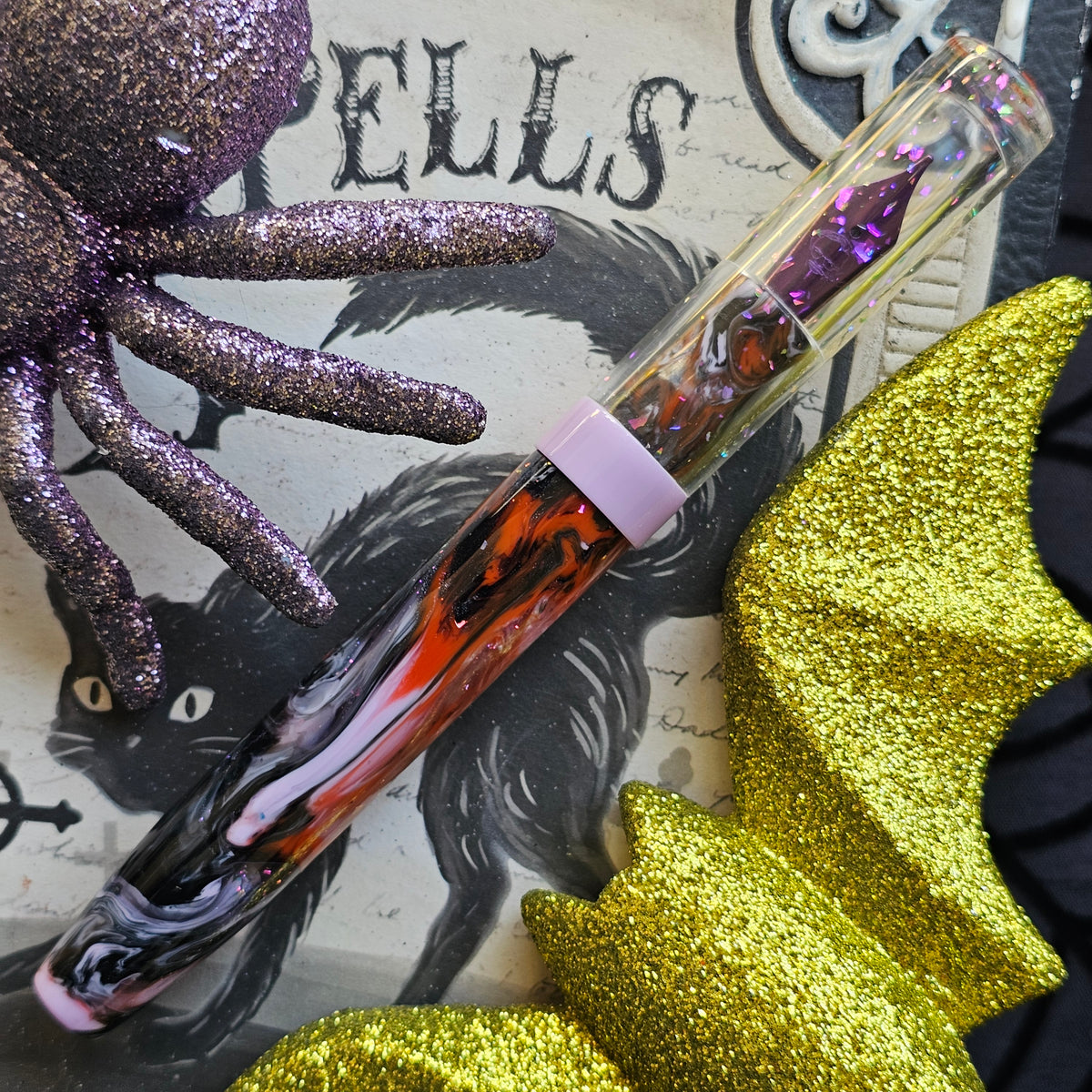 Not So Spooky Halloween Floral Finial (Med Nib)