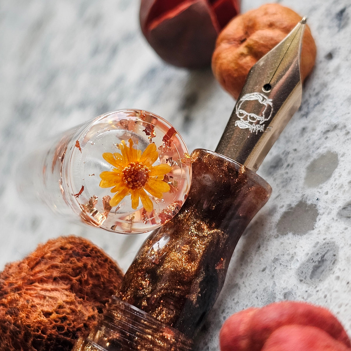 Autumn  Walnut Floral Finial Fountain