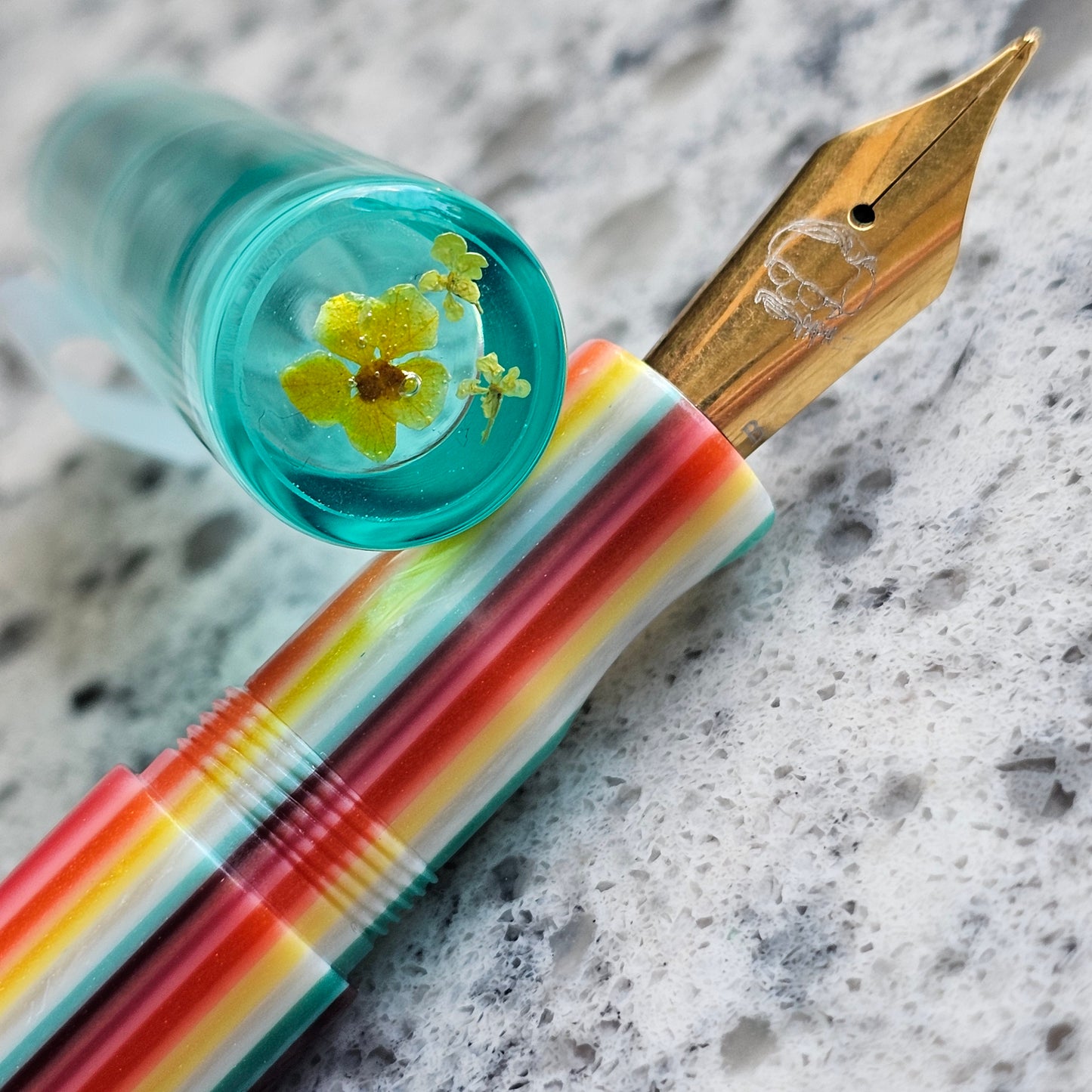 Navajo Blanket Floral Finial Fountain Pen