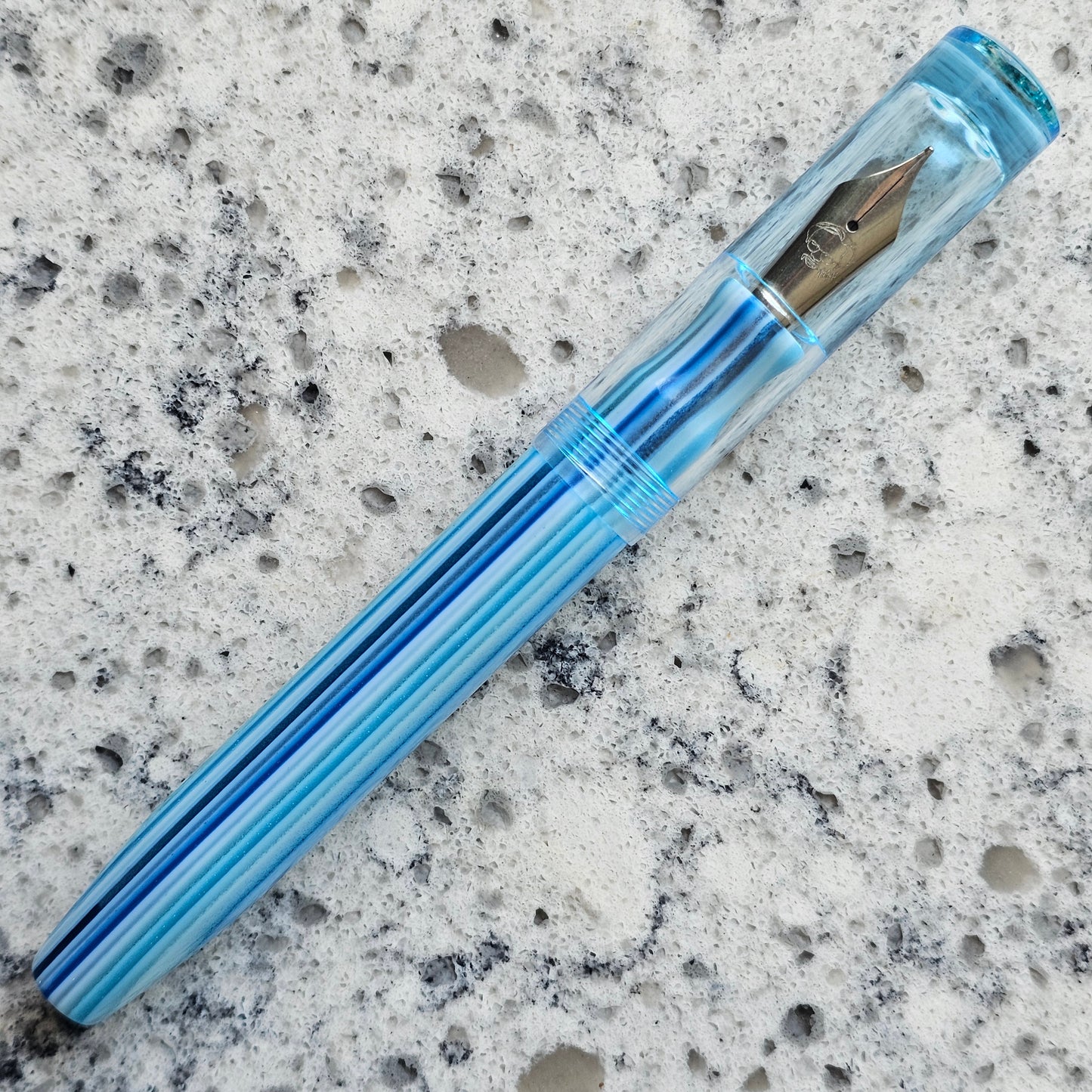Blues Floral Finial Fountain Pen