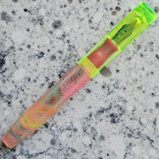 Rainbow Tulle 2 Floral Finial Fountain Pen