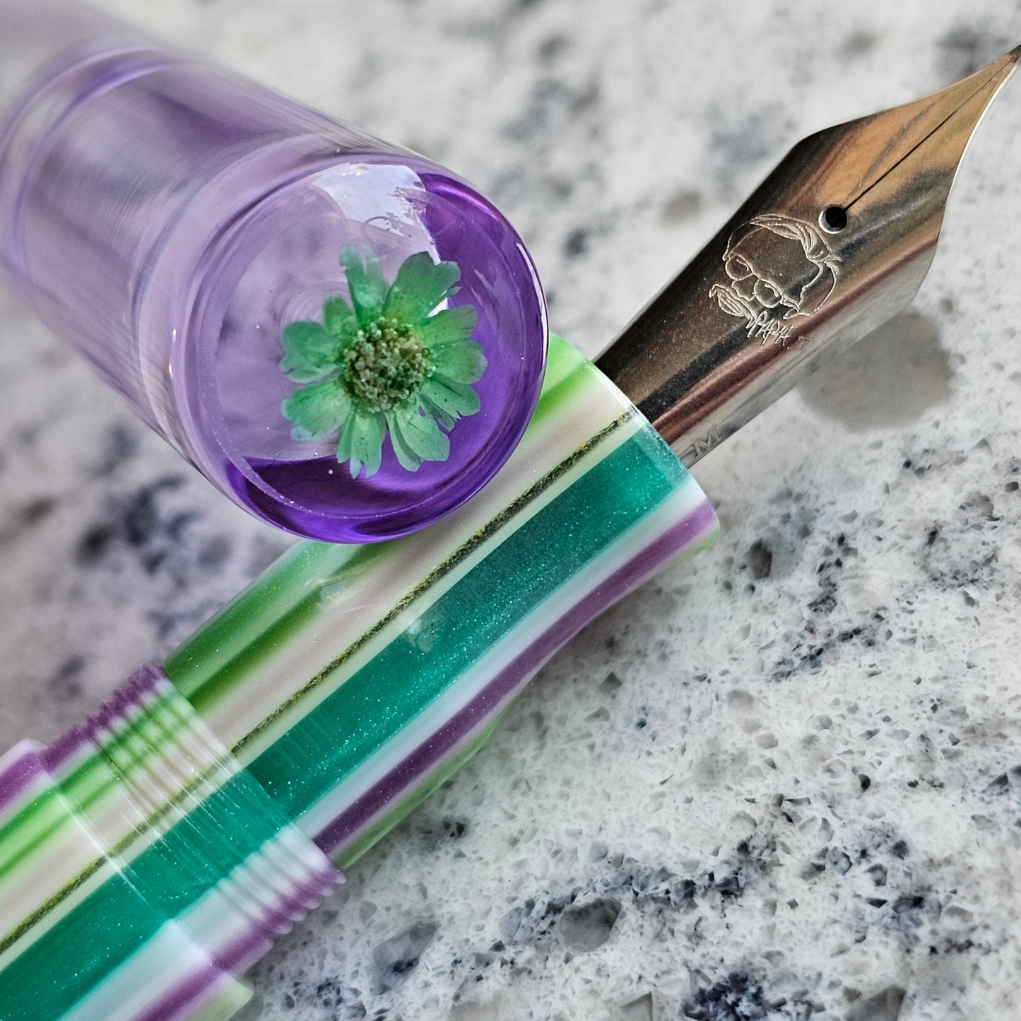 Breakfast at Tiffany's Floral Finial Fountain Pen
