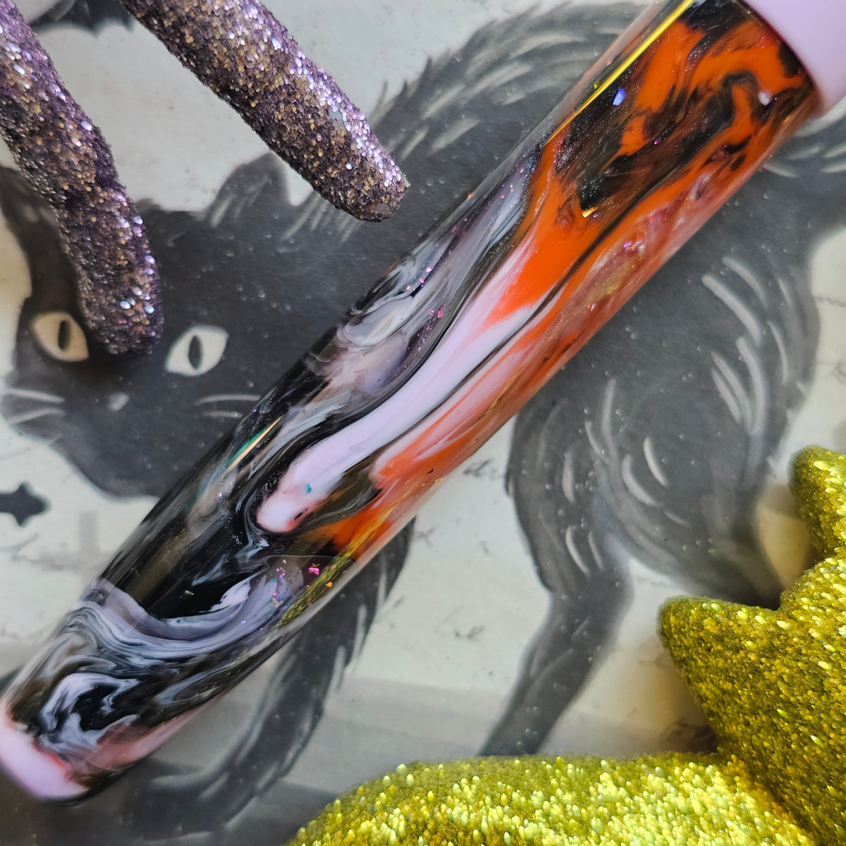 Not So Spooky Halloween Floral Finial (Med Nib)
