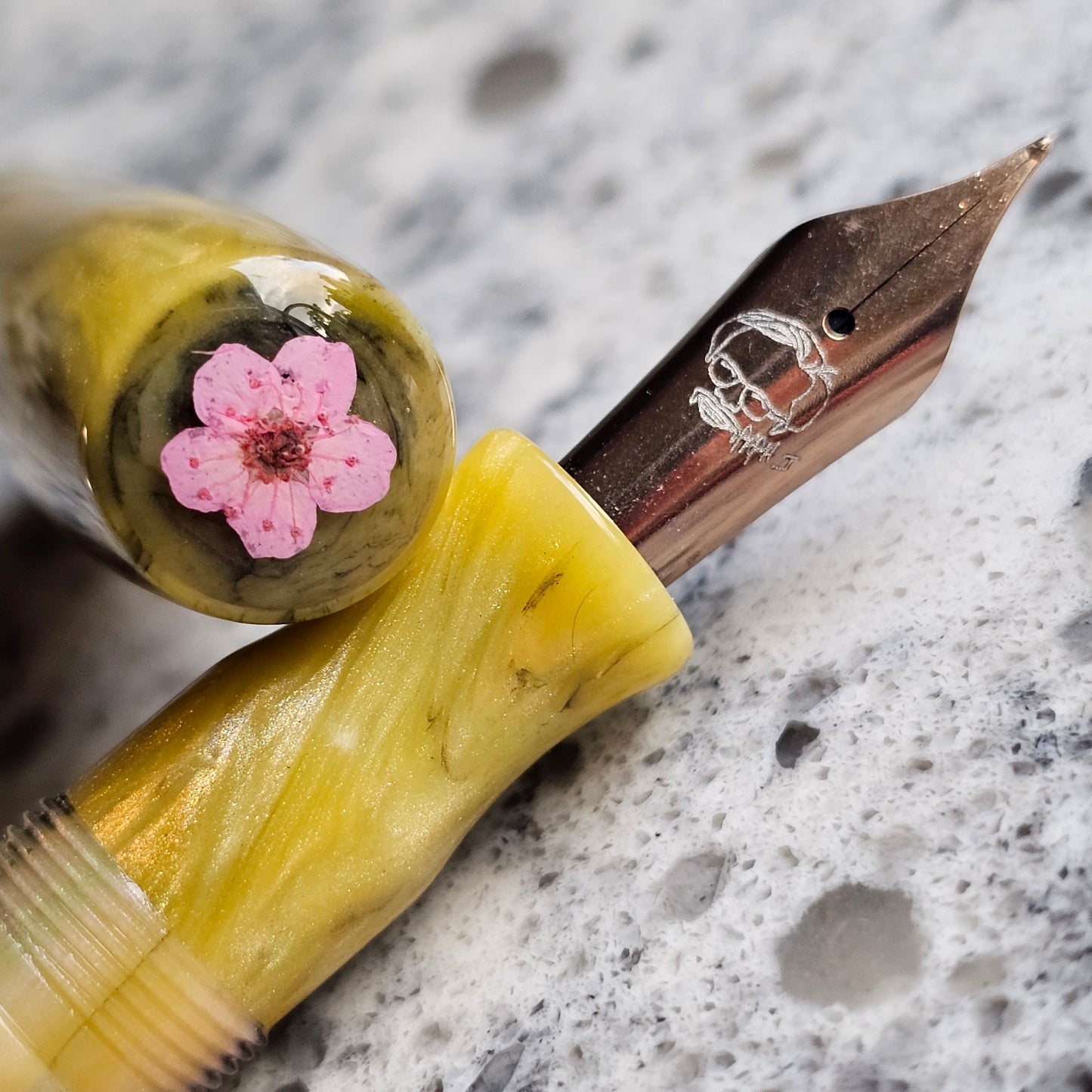 Saffron Abalone Floral Finial Fountain