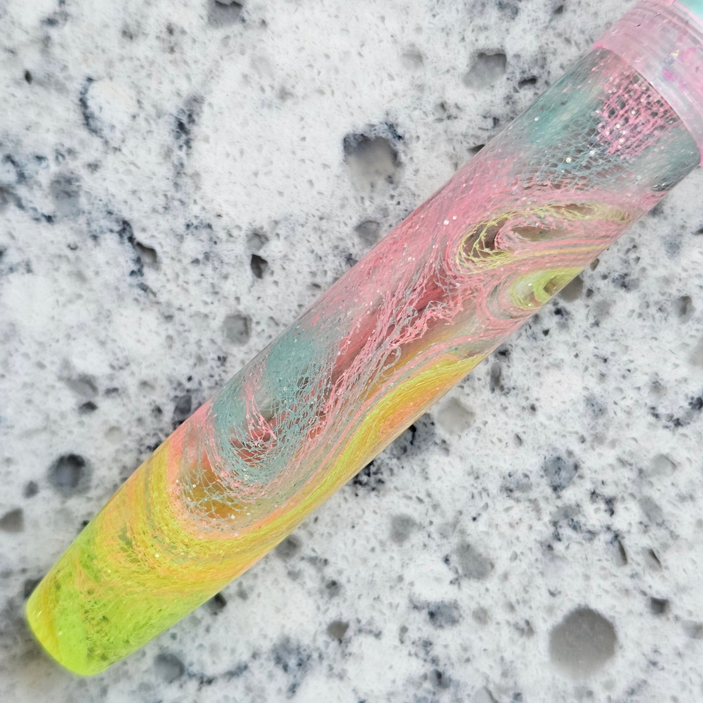 Rainbow Tulle 1 Floral Finial Fountain Pen