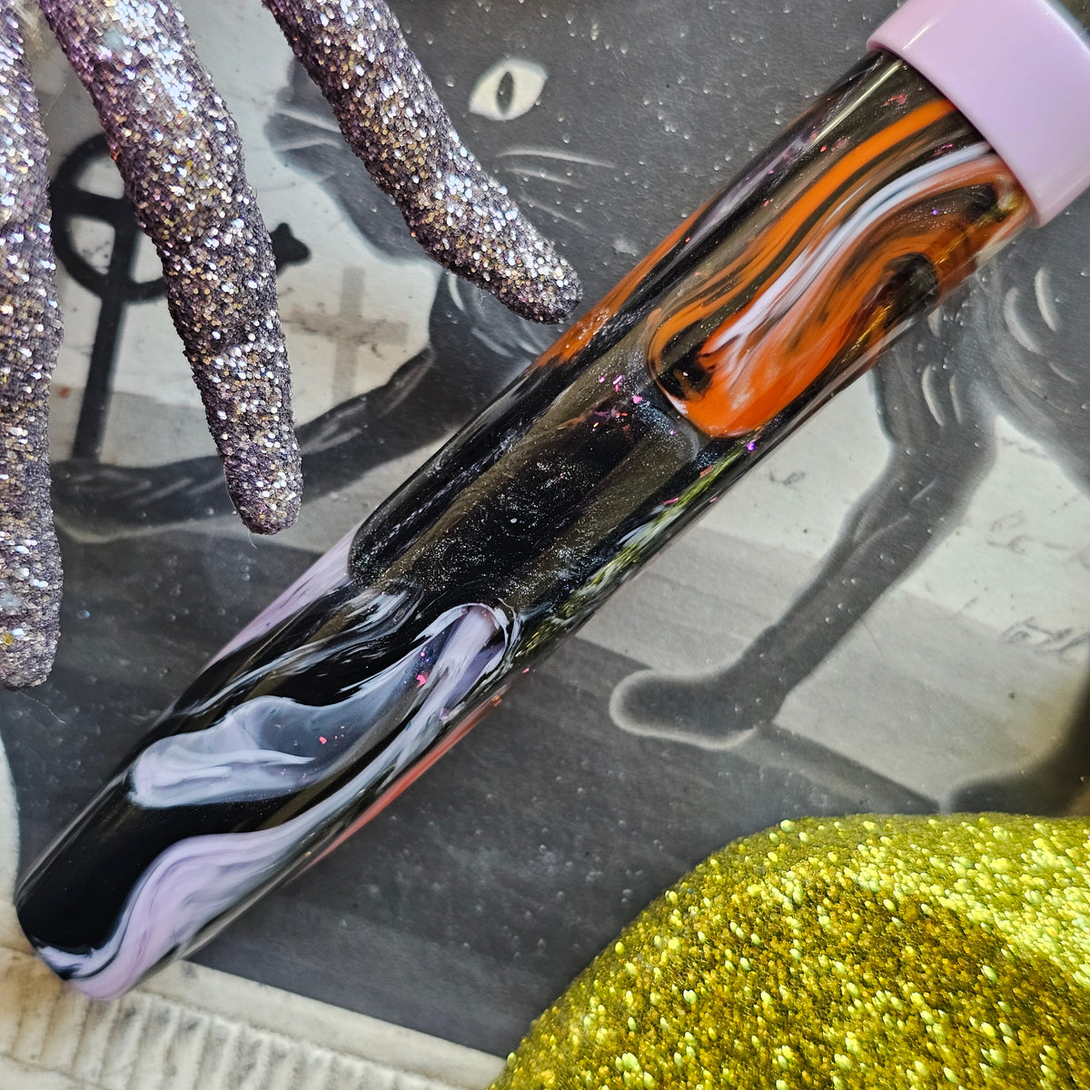 Not So Spooky Halloween Floral Finial (Broad Nib)