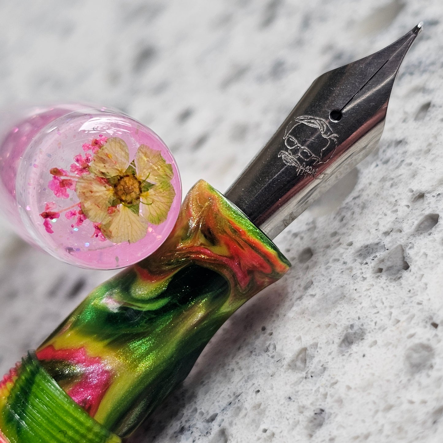 Psychedelic Sunset Floral Finial