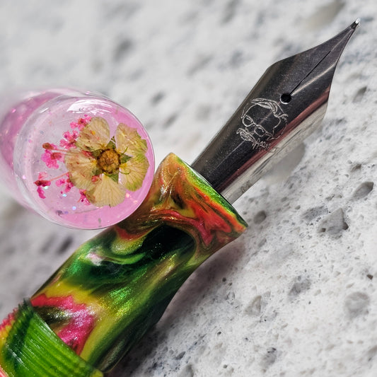 Psychedelic Sunset Floral Finial