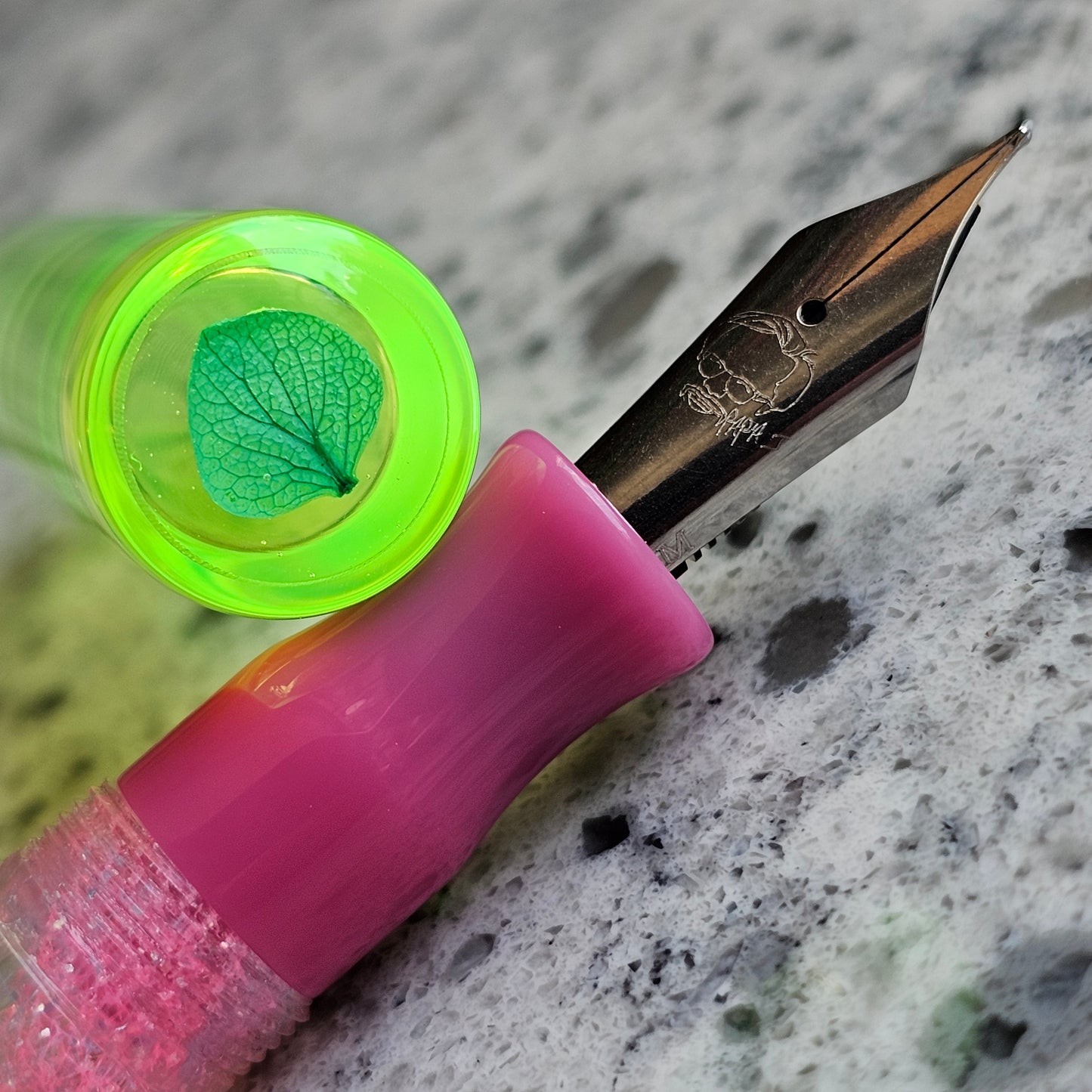 Rainbow Tulle 2 Floral Finial Fountain Pen