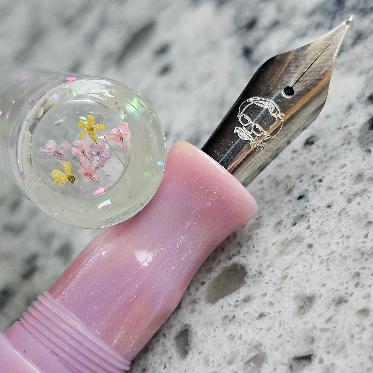Spring Flowers Floral Finial Fountain Pen