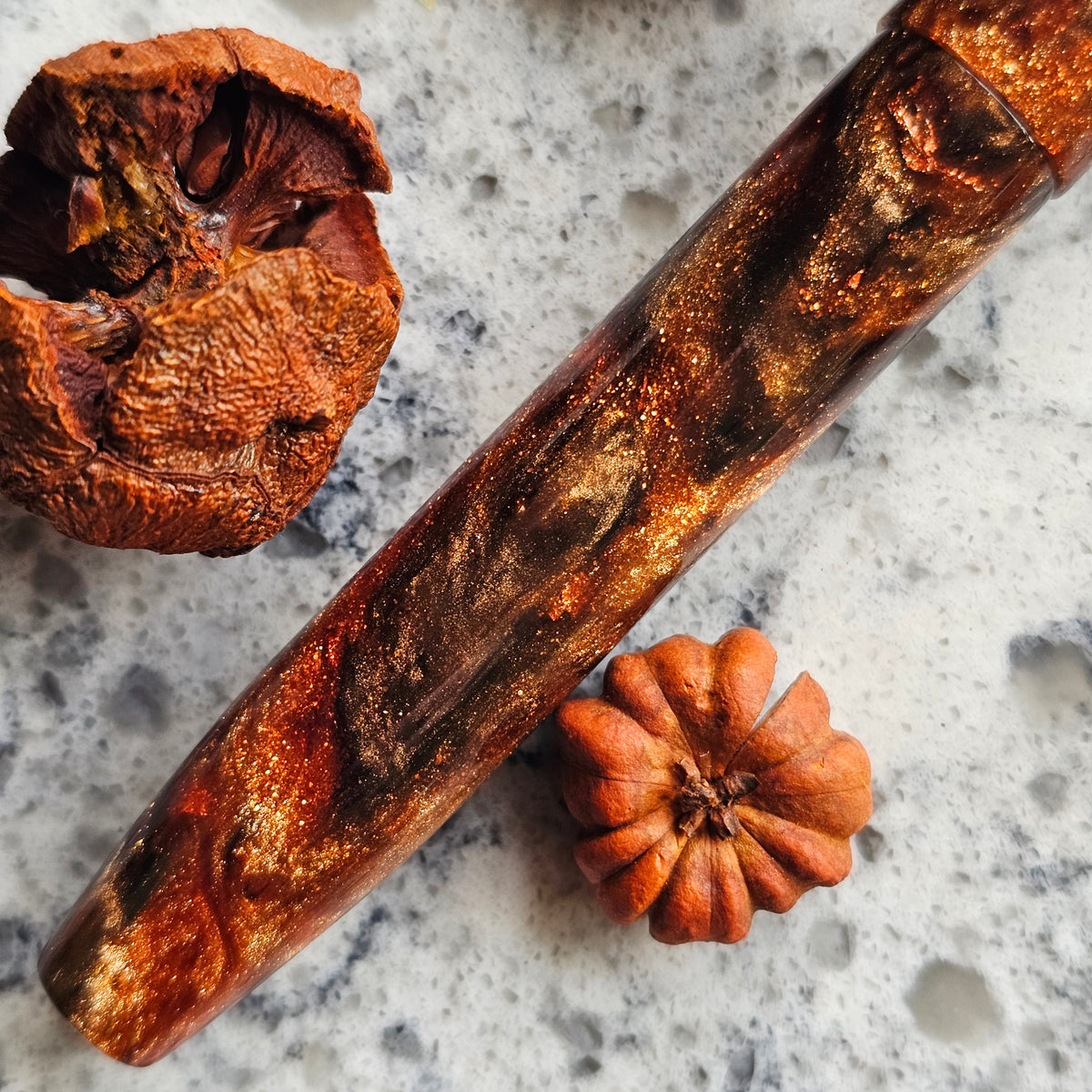 Autumn  Walnut Floral Rollstop Fountain