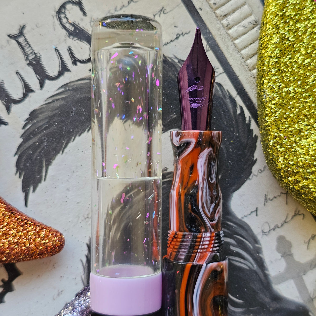 Not So Spooky Halloween Floral Finial (Broad Nib)