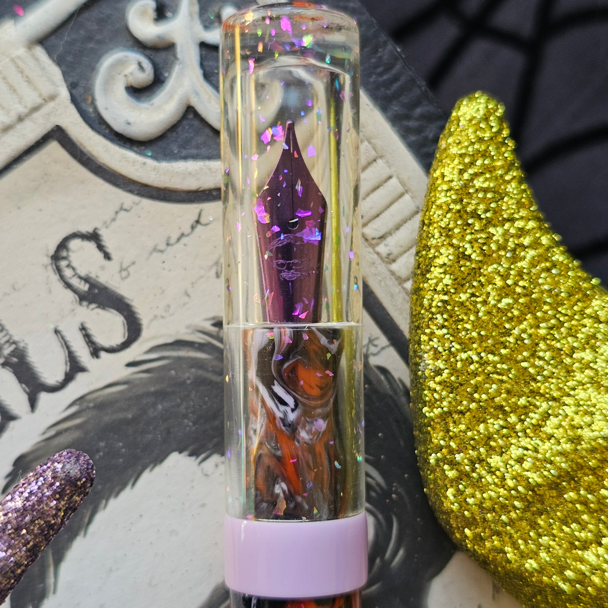 Not So Spooky Halloween Floral Finial (Med Nib)