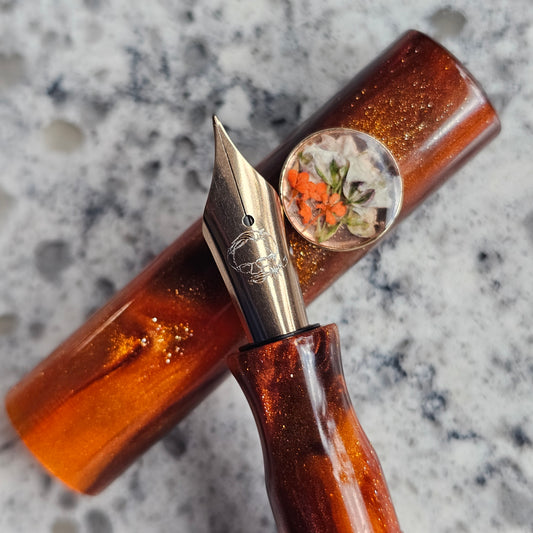 Frosted Vermillion Floral Rollstop