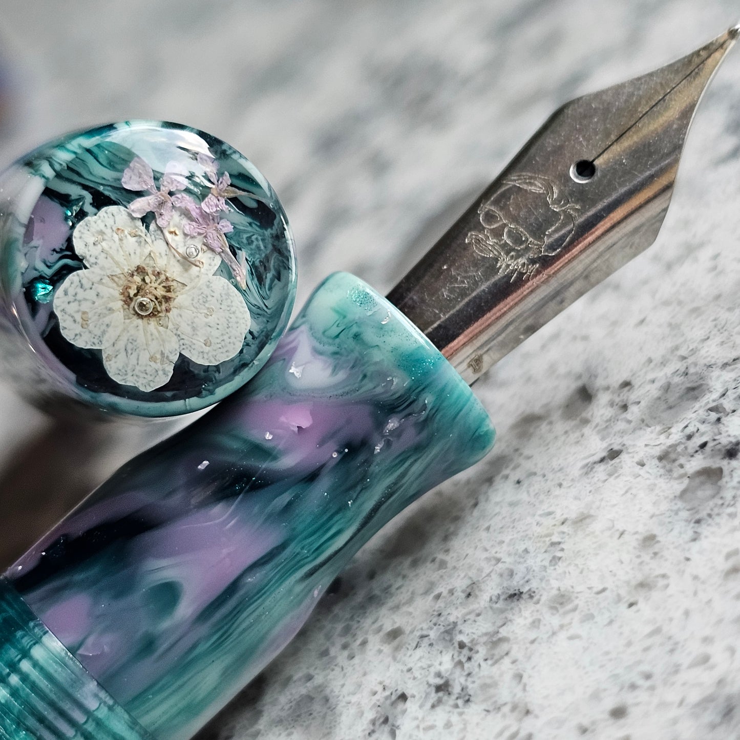 A Curse For True Love Floral Finial Fountain Pen