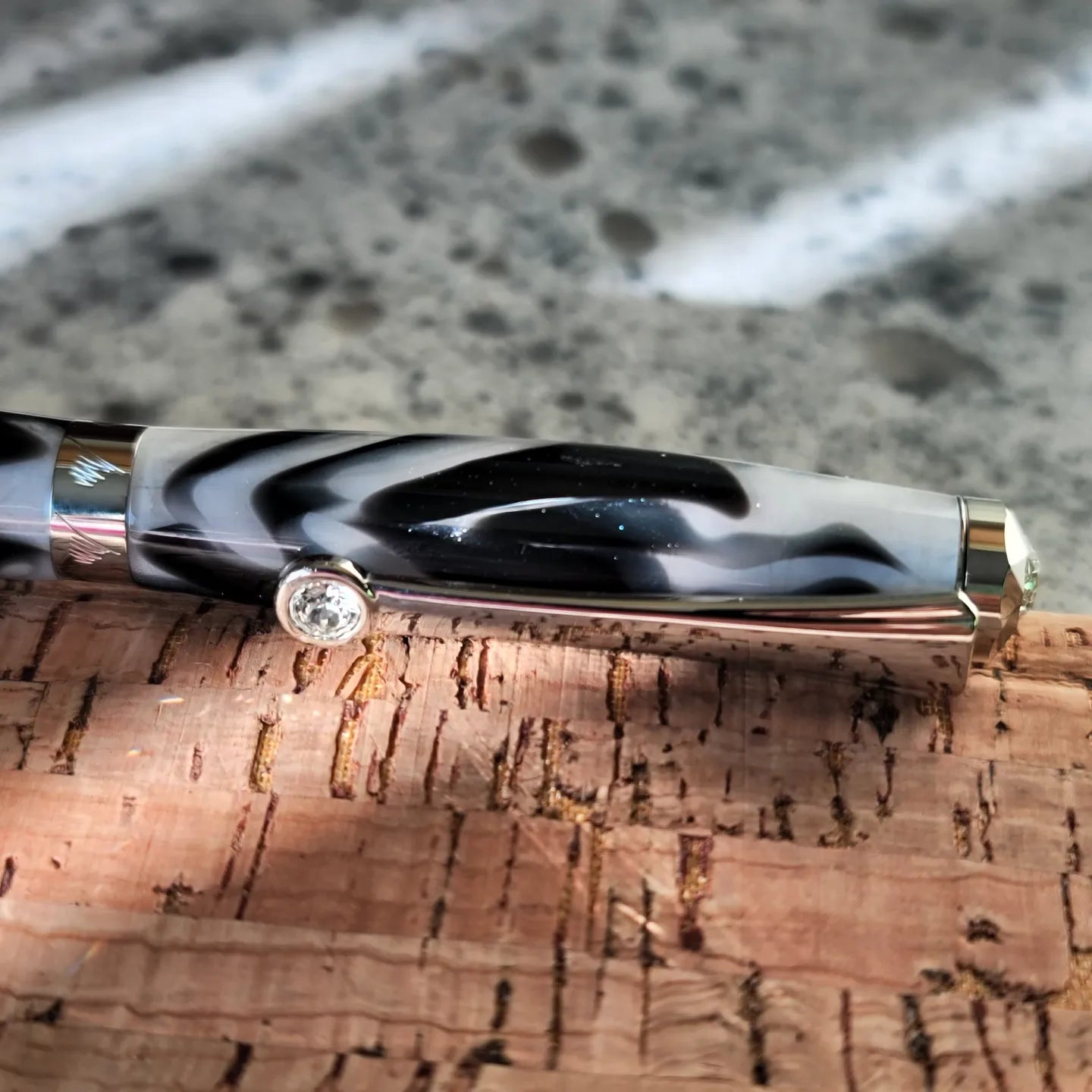 Black/Mother of Pearl Swarovski Crystal  - Pen